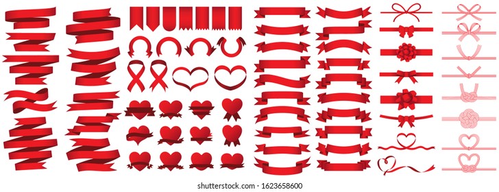 
Ribbon set of various shapes