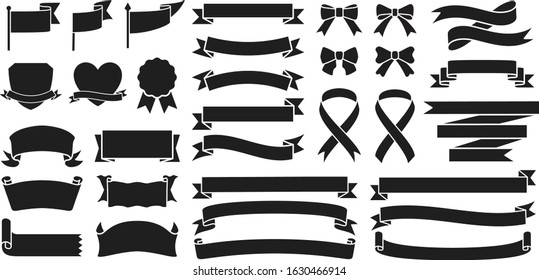 Ribbon Set Various Shapes Stock Vector (Royalty Free) 1630466914 ...