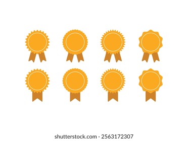 with ribbon set vector illustration. award medals.