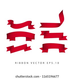 Ribbon Set Vector Template Design Illustration