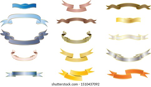 ribbon set vectors in different colors