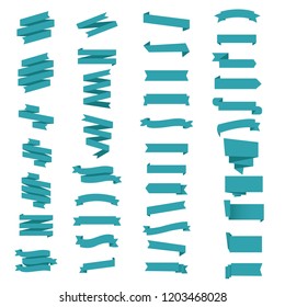 Ribbon Set In White Background With Gradient Mesh, Vector Illustration