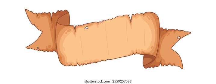 Ribbon shape aged paper parchment