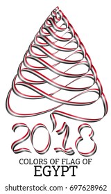 Ribbon in the shape of a Christmas tree with the colors of the flag of Egypt
