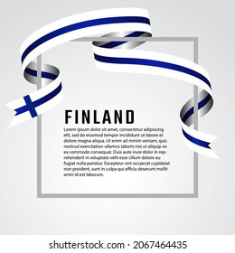 ribbon shape finland flag background template