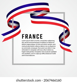 ribbon shape france flag background template