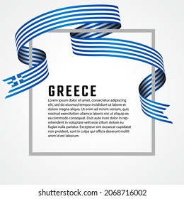 ribbon shape greece flag background template