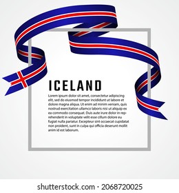 ribbon shape iceland flag background template