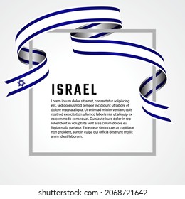 ribbon shape israel flag background template