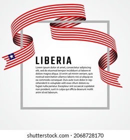 ribbon shape liberia flag background template