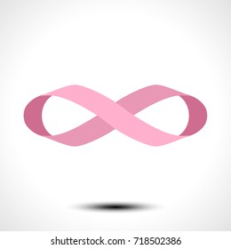 Ribbon in shape limitless, Infinity symbol for logo design. Vector illustration