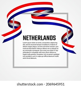 ribbon shape netherlands flag background template