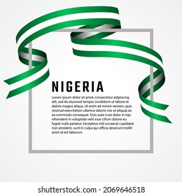 ribbon shape nigerian flag background template