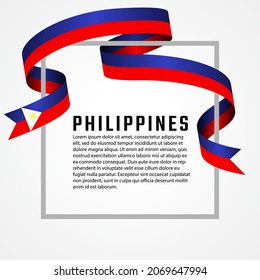 ribbon shape philippine flag background template