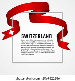 ribbon shape switzerland flag background template