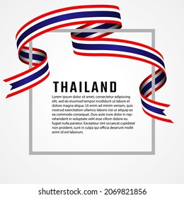 ribbon shape thailand flag background template