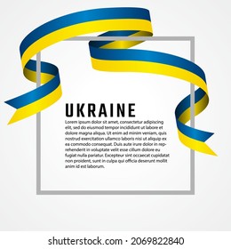 Ribbon Shape Ukraine Flag Background Template