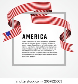 ribbon shape united states of america flag background template