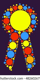 Ribbon shape vector design by color point