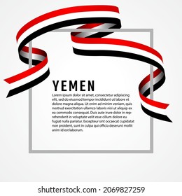 ribbon shape yemen flag background template