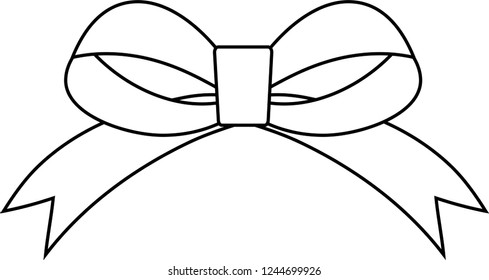 ribbon shaped like a butterfly outline set