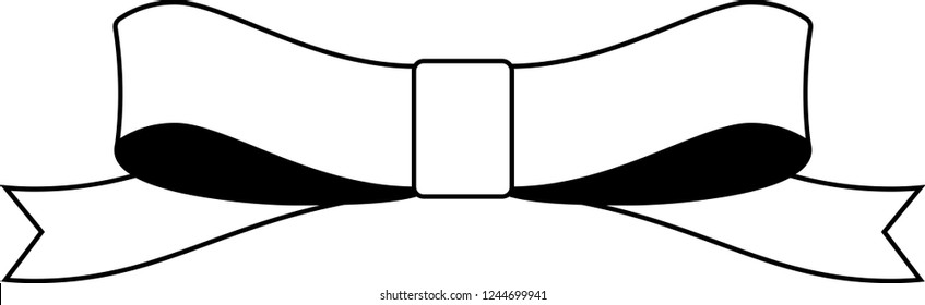 ribbon shaped like a butterfly outline set