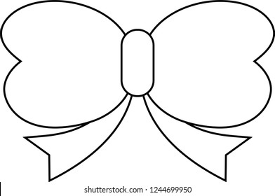 ribbon shaped like a butterfly outline set