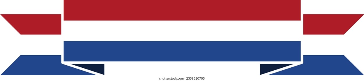 Ribbon Shaped Netherlands Flag Symbol Icon. Vector Image.