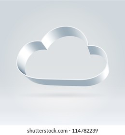 Ribbon shiny cloud flying over light background