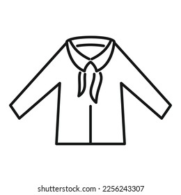 Ribbon shirt icon outline vector. Student suit. Child college