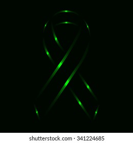 Ribbon Silhouette Green Lights On Dark Stock Vector (Royalty Free ...