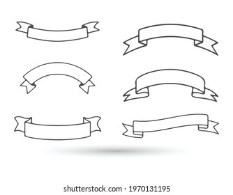 Ribbon silhouette icons set. EPS 10