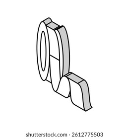 ribbon silk isometric icon vector. ribbon silk sign. isolated symbol illustration