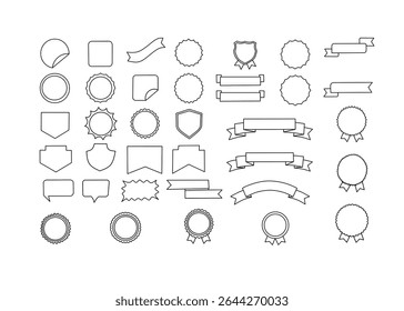 Conjunto de Vector de iconos de línea delgada negra simple de cinta