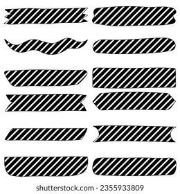 Ribbon simple design. Tape decorative elements.