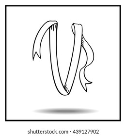 Ribbon sketch alphabet