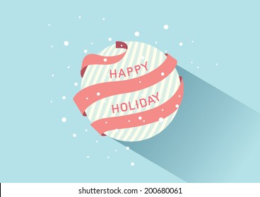 Ribbon snow ball vector for holiday season/ Season greetings ribbon wrap around vector art