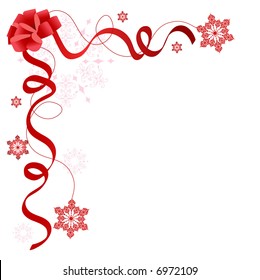 ribbon and snowflake border