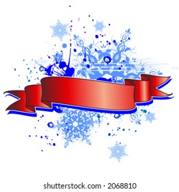 RIBBON AND SNOWFLAKES