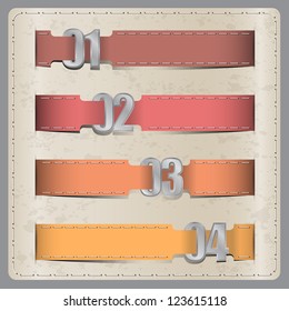 Ribbon soft color Design with number template / numbered banners / graphic or website layout vector