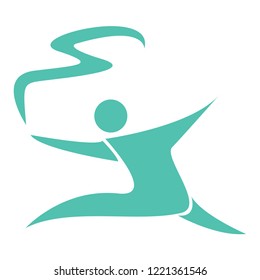 ribbon sport illustration vector design, flat color, modern style, glyph concept, human activities 
