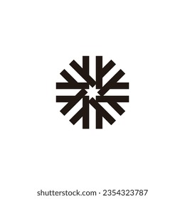 Ribbon, square, snowflake geometric symbol simple logo vector