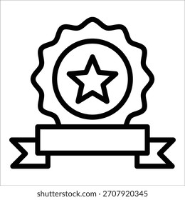 Ribbon Star Icon Element For Design