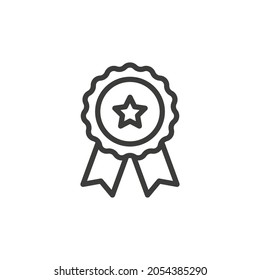 Ribbon with star icon and white background