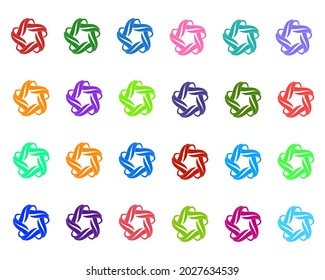 Ribbon star vector abstract icon set