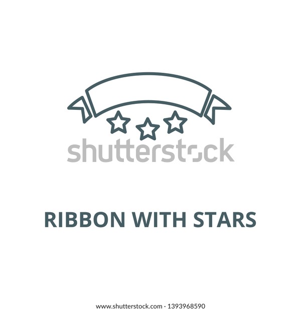 Ribbon Stars Vector Line Icon Linear Stock Vector (Royalty Free ...