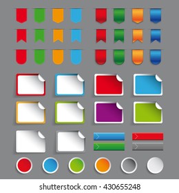Ribbon, sticker, label set vector
