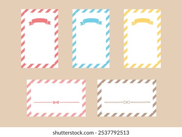 Ribbon and striped message card set