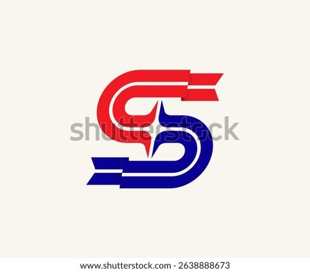 Ribbon Stripes Initial Letter S logo design