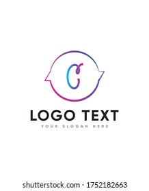 Plantilla de logotipo de letra de estilo de cinta tipo C, logotipo de vector para identidad empresarial y de empresa 